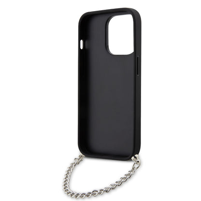 Калъф за Apple iPhone 14 Pro, Karl Lagerfeld, Saffiano Monogram Chain, Сребрист