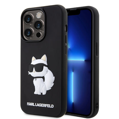 Case for Apple iPhone 14 Pro Max, Karl Lagerfeld, 3D Rubber Choupette, Black