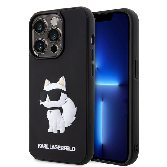 Case for Apple iPhone 14 Pro Max, Karl Lagerfeld, 3D Rubber Choupette, Black
