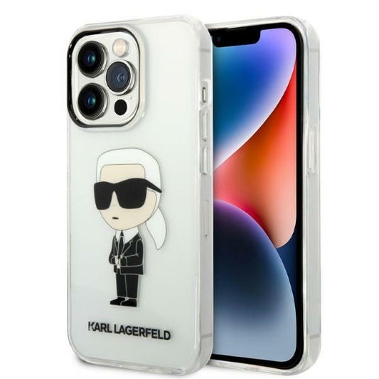 Калъф за Apple iPhone 14 Pro Max, Karl Lagerfeld, Ikonik Karl, Прозрачен