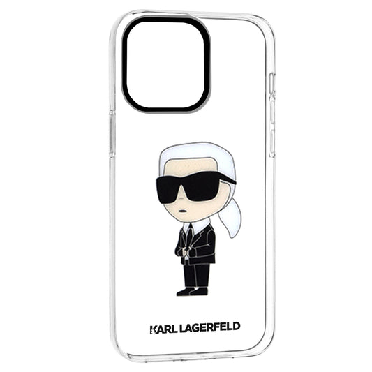Калъф за Apple iPhone 14 Pro Max, Karl Lagerfeld, Ikonik Karl, Прозрачен