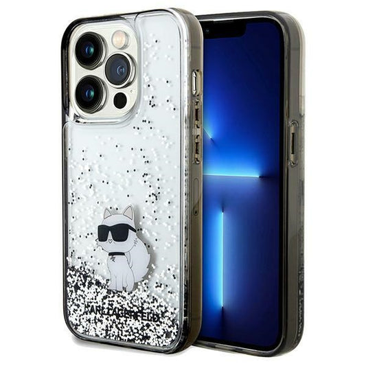Калъф за Apple iPhone 14 Pro Max, Karl Lagerfeld, Liquid Glitter Choupette, Прозрачен