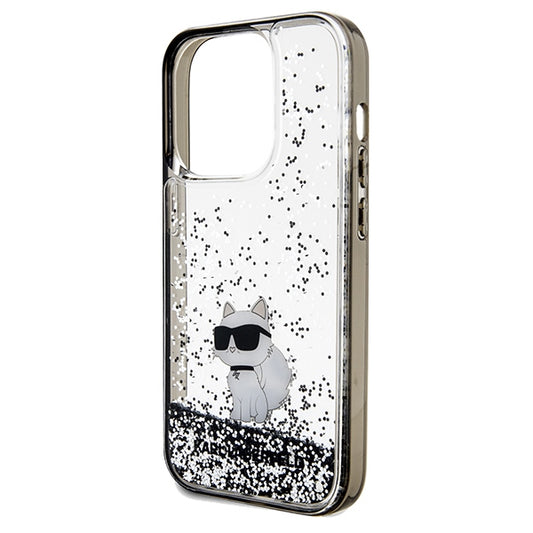 Калъф за Apple iPhone 14 Pro Max, Karl Lagerfeld, Liquid Glitter Choupette, Прозрачен