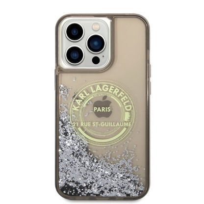 Калъф за Apple iPhone 14 Pro Max, Karl Lagerfeld, Liquid Glitter RSG, Черен
