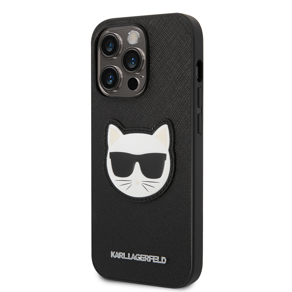 Калъф за Apple iPhone 14 Pro Max, Karl Lagerfeld, Saffiano Choupette's Head, Черен
