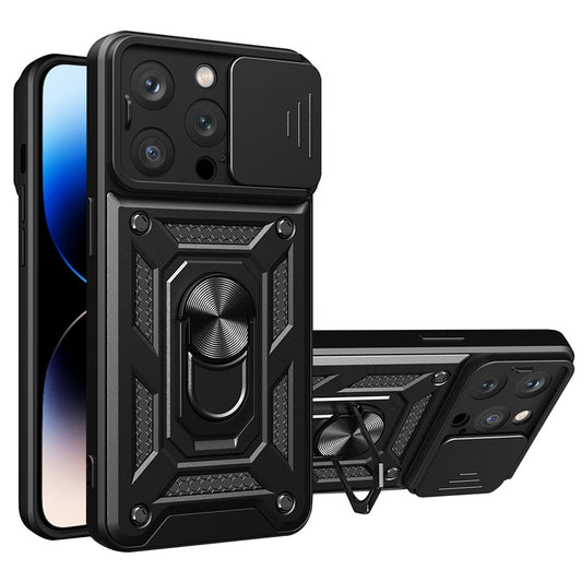 Калъф за Apple iPhone 14 Pro Max, Techsuit, CamShield, Черен