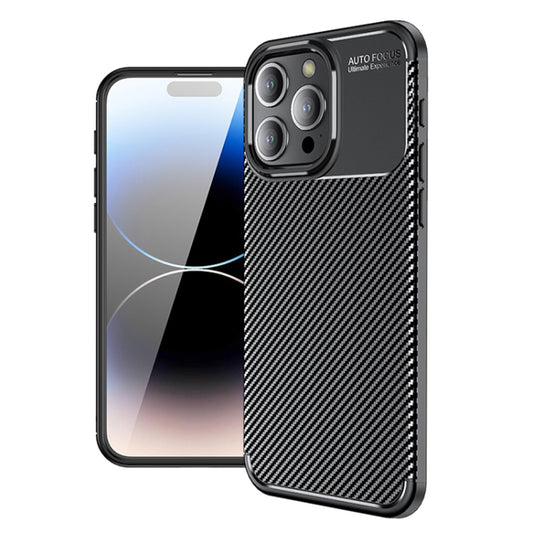 Калъф за Apple iPhone 14 Pro, Techsuit, CarbonFiber, Черен