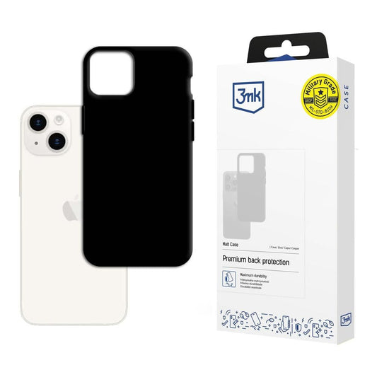 Калъф за Apple iPhone 15, 3MK, Матиран Черен