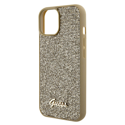Case for Apple iPhone 15, Guess, Disco Metal Script, Gold