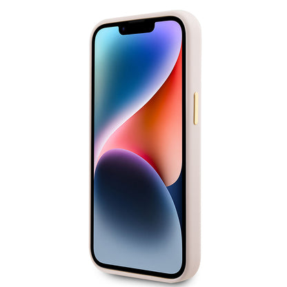 Калъф за Apple iPhone 15, Guess, Logo Strass 4G, Светлорозов