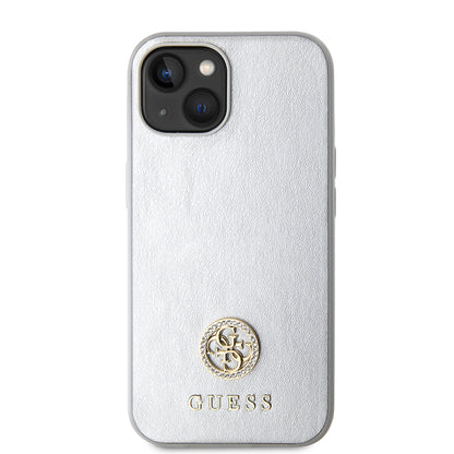 Калъф за Apple iPhone 15, Guess, Strass Metal Logo, Сребрист