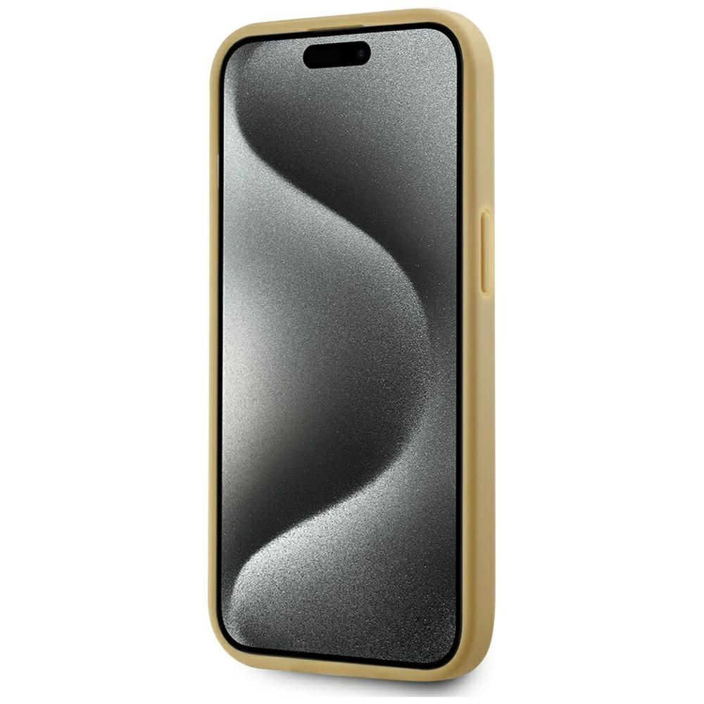 Калъф за Apple iPhone 15, Karl Lagerfeld, Metal Signature, Златист