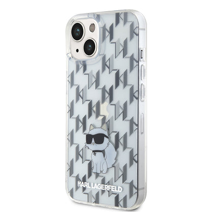 Калъф за Apple iPhone 15, Karl Lagerfeld, Monogram Choupette, Прозрачен