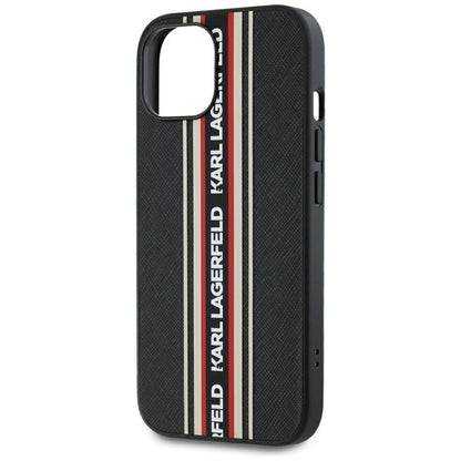 Калъф за Apple iPhone 15, Karl Lagerfeld, Saffiano Athleisure Stripes with Strap, Rosie