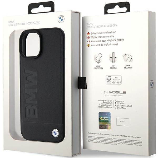 Калъф за Apple iPhone 15 Plus, BMW, Natural Hot Stamp, Черен