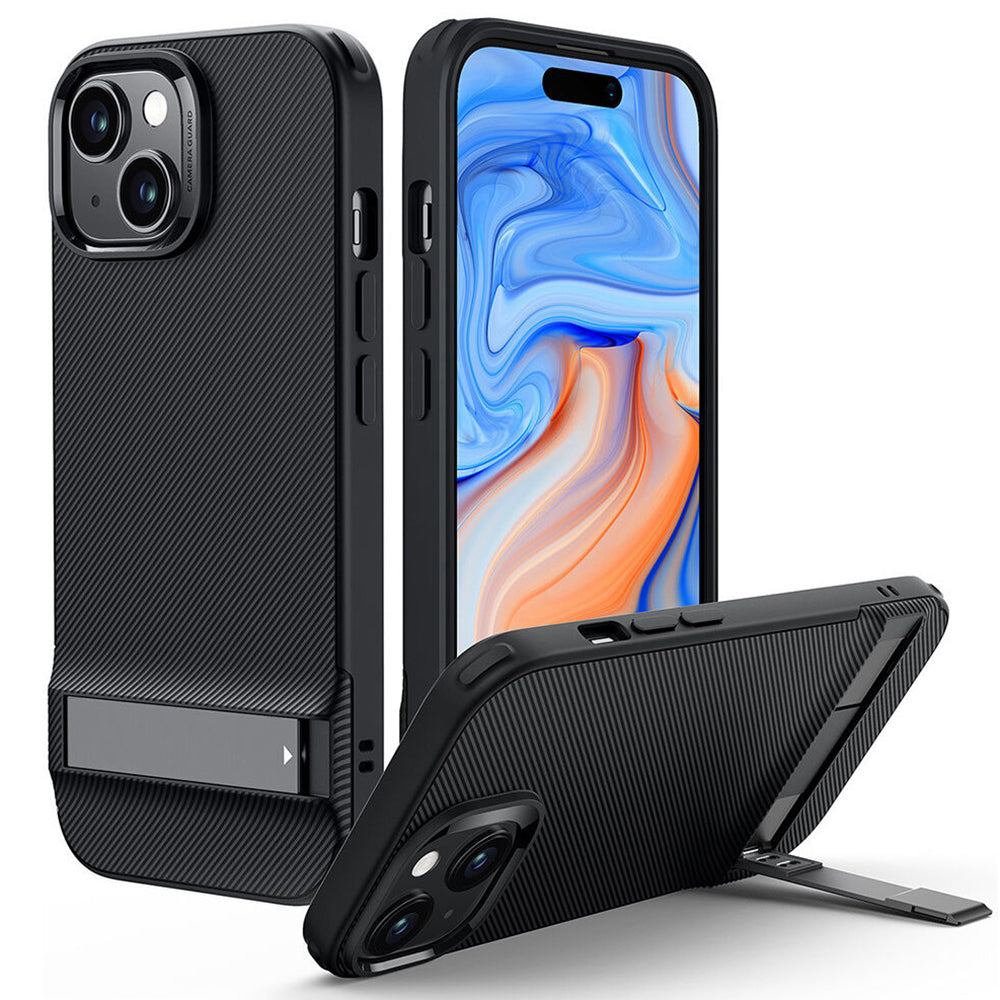 Калъф за Apple iPhone 15 Plus, ESR, Air Shield Boost Kickstand, Черен