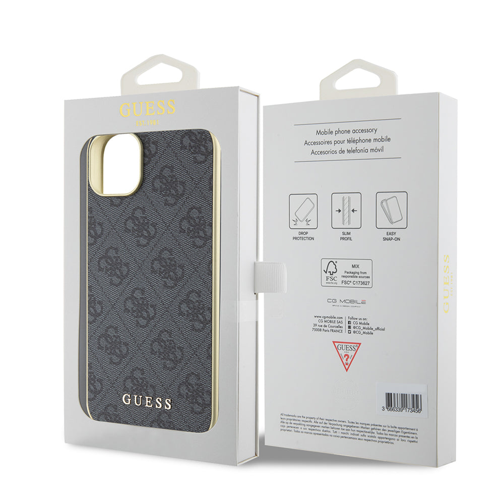 Калъф за Apple iPhone 15 Plus, Guess, 4G Charm, Сив
