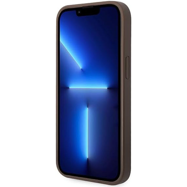 Калъф за Apple iPhone 15 Plus, Guess, 4G Metal Gold Logo, Кафяв