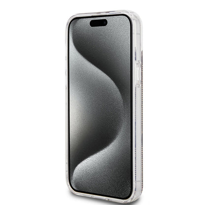 Калъф за Apple iPhone 15 Plus, Guess, IML 4G Gold Stripe, Кафяв