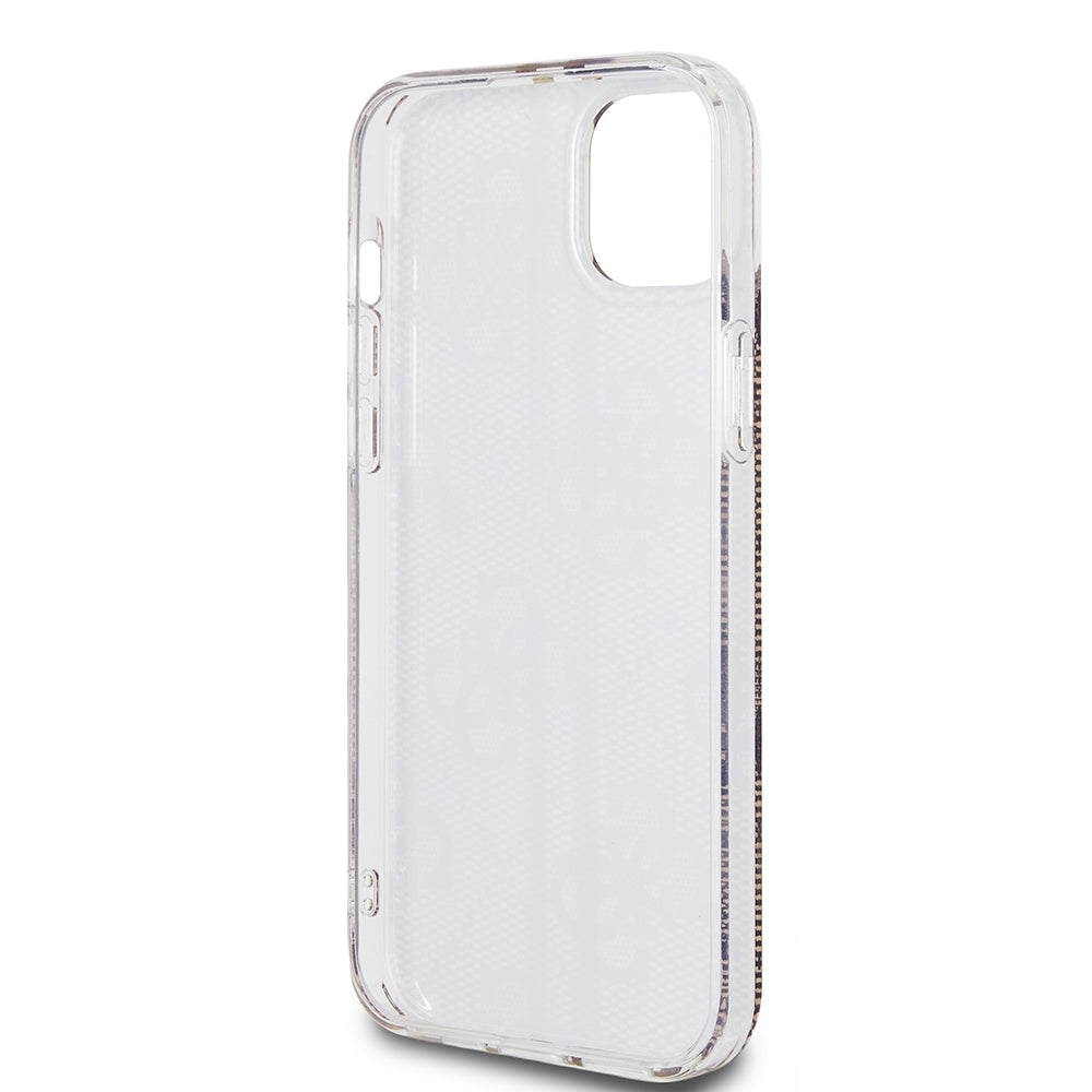 Калъф за Apple iPhone 15 Plus, Guess, IML 4G Gold Stripe, Кафяв