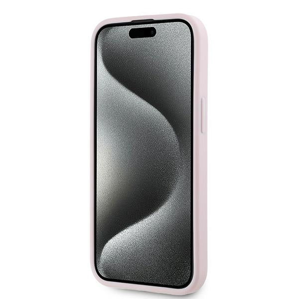 Калъф за Apple iPhone 15 Plus, Karl Lagerfeld, Diagonal Quilted Script, Розов