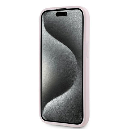 Калъф за Apple iPhone 15 Plus, Karl Lagerfeld, Diagonal Quilted Script, Розов