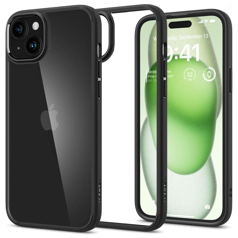 Калъф за Apple iPhone 15 Plus, Spigen, Ultra Hybrid, Матово Черен