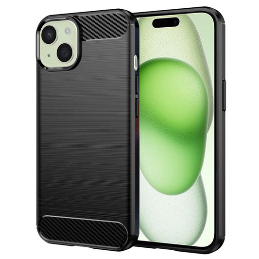 Калъф за Apple iPhone 15 Plus, Techsuit, Карбон, Черен