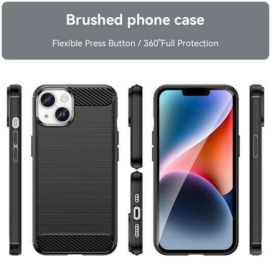 Калъф за Apple iPhone 15 Plus, Techsuit, Карбон, Черен