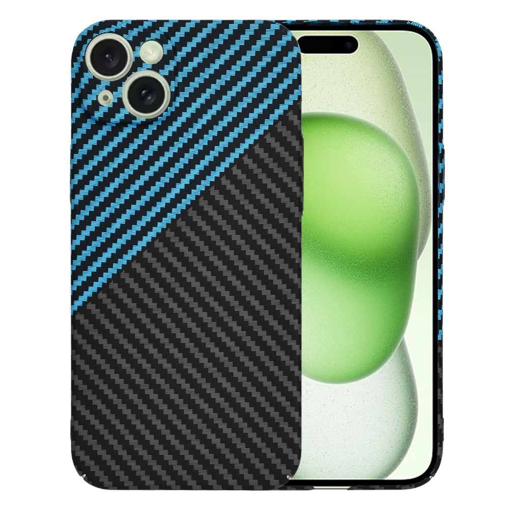 Калъф за Apple iPhone 15 Plus, Techsuit, Carbonite FiberShell, Черно Синьо