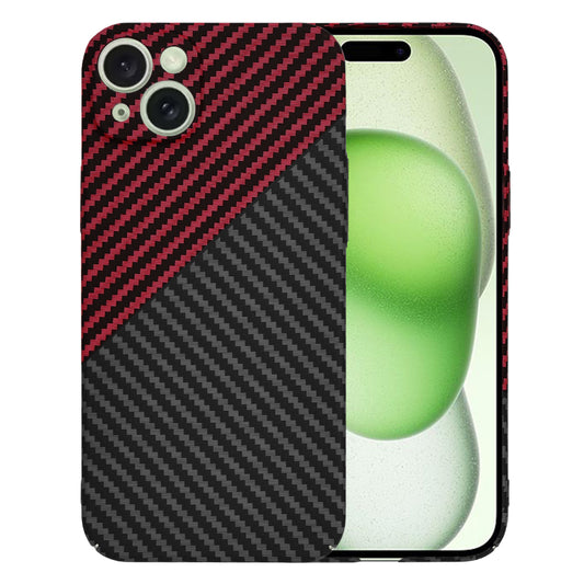 Калъф за Apple iPhone 15 Plus, Techsuit, Carbonite FiberShell, Черно Червен