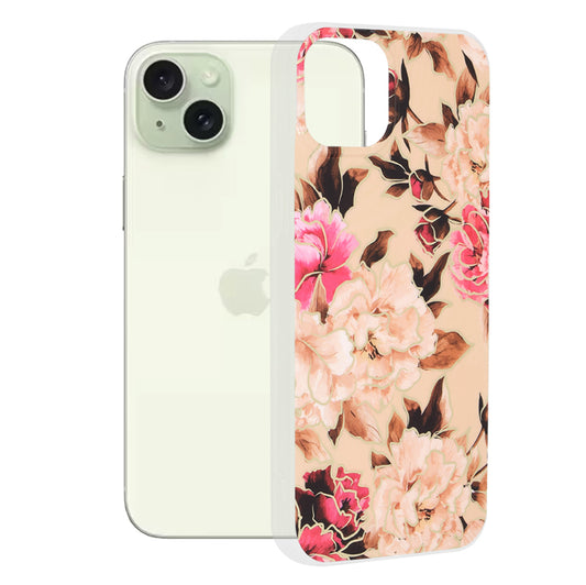 Калъф за Apple iPhone 15 Plus, Techsuit, Marble, Бежов