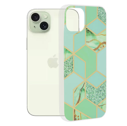 Калъф за Apple iPhone 15 Plus, Techsuit, Marble, Зелен