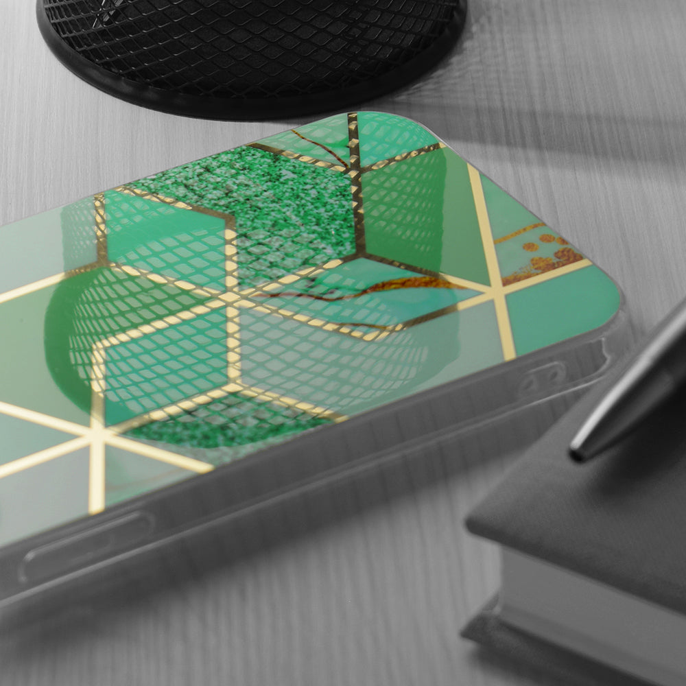 Калъф за Apple iPhone 15 Plus, Techsuit, Marble, Зелен