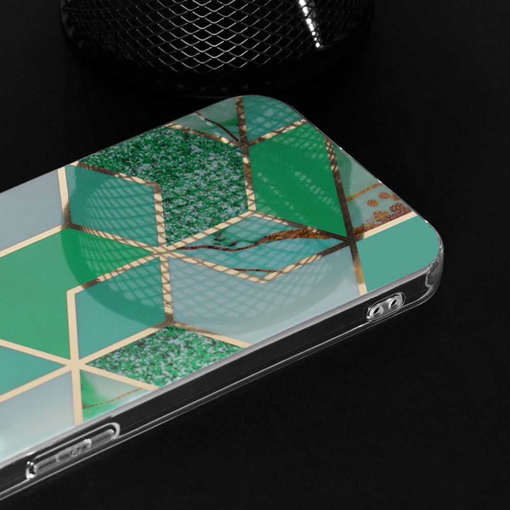 Калъф за Apple iPhone 15 Plus, Techsuit, Marble, Зелен