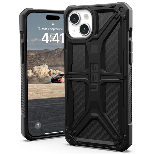Калъф за Apple iPhone 15 Plus, Urban Armor Gear, Monarch Carbon, Черен