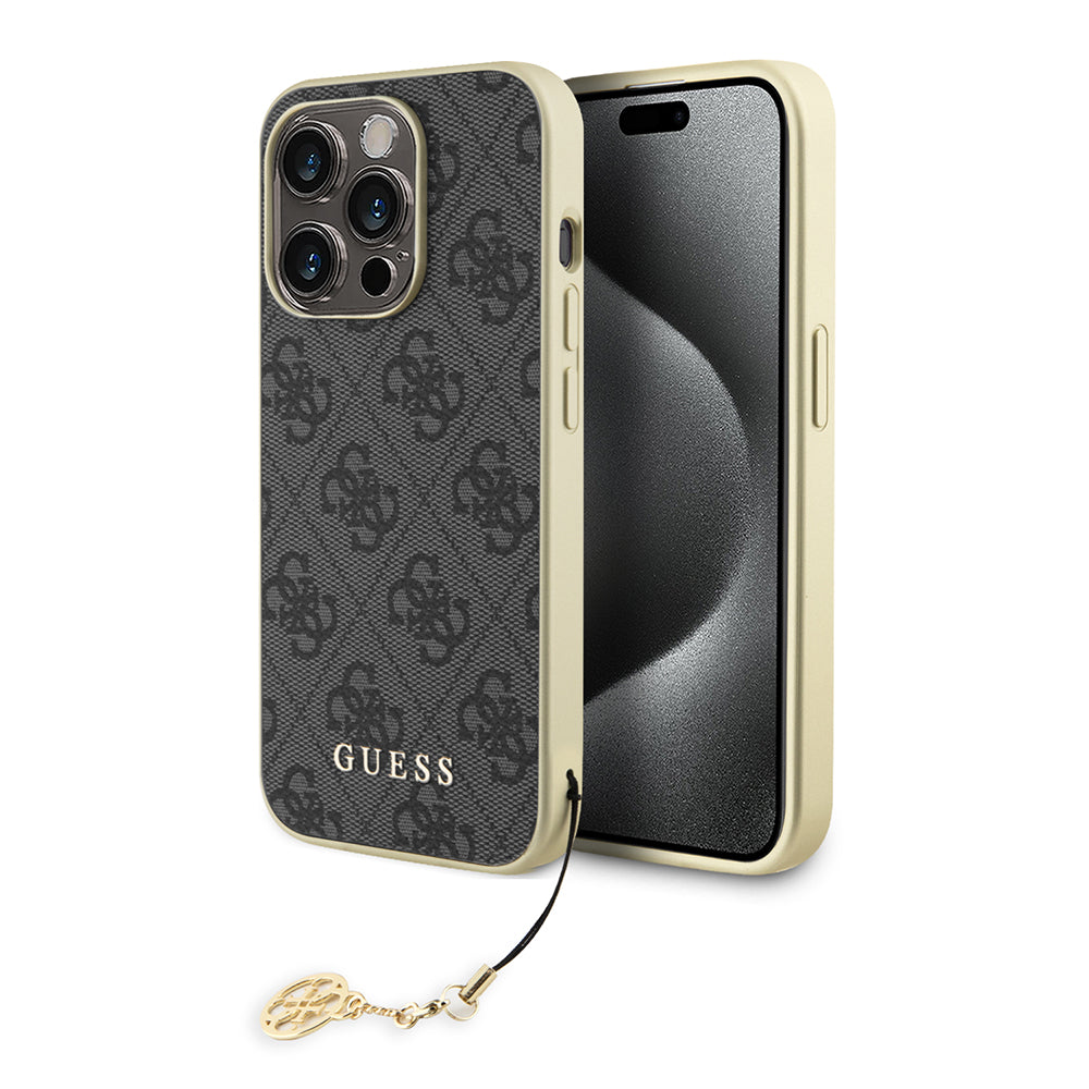 Калъф за Apple iPhone 15 Pro, Guess, 4G Charm, Сив
