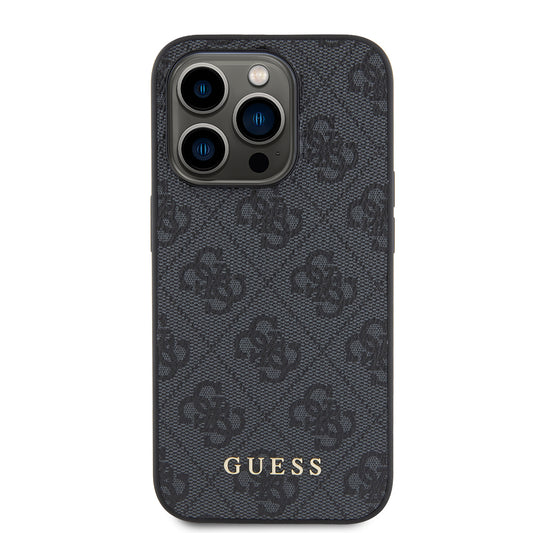 Калъф за Apple iPhone 15 Pro, Guess, 4G Metal Gold Logo, Сив