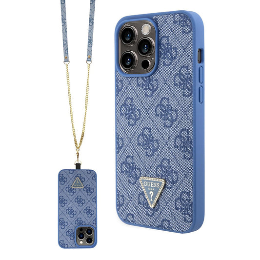 Калъф за Apple iPhone 15 Pro, Guess, Crossbody 4G Metal Logo, Син