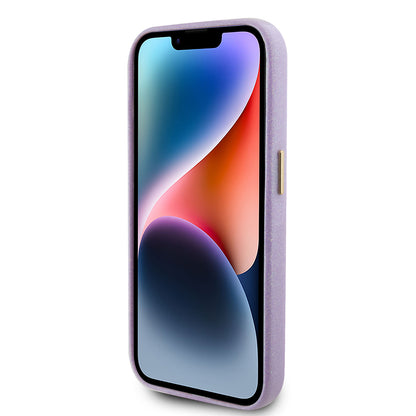Калъф за Apple iPhone 15 Pro, Guess, Glitter Glossy Script, Светло лилав