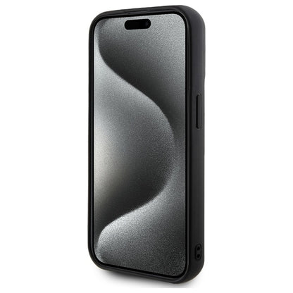 Калъф за Apple iPhone 15 Pro, Karl Lagerfeld, 3D Rubber Signature, Черен