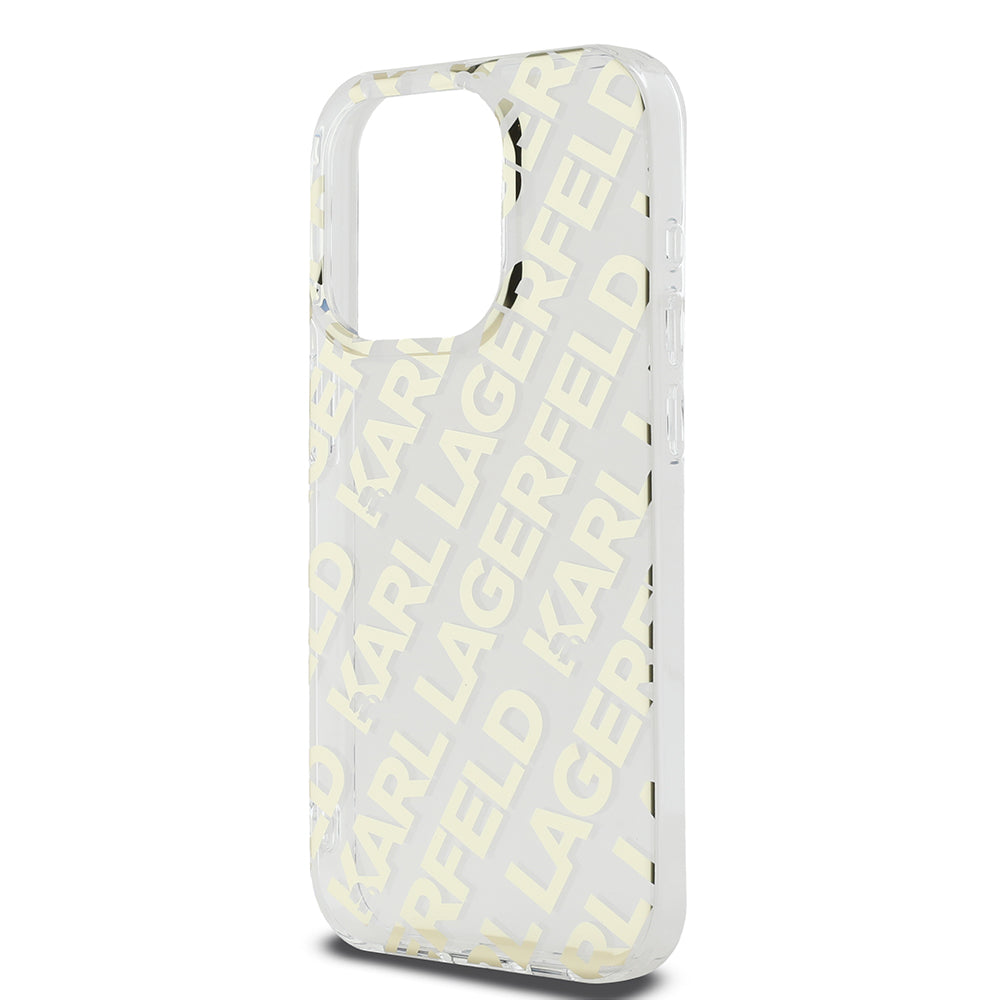 Калъф за Apple iPhone 15 Pro, Karl Lagerfeld, IML Electroplated Repeated Logo, Златист