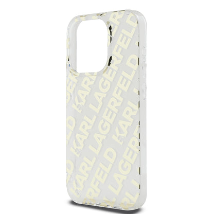 Калъф за Apple iPhone 15 Pro, Karl Lagerfeld, IML Electroplated Repeated Logo, Златист