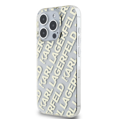 Калъф за Apple iPhone 15 Pro, Karl Lagerfeld, IML Electroplated Repeated Logo, Златист