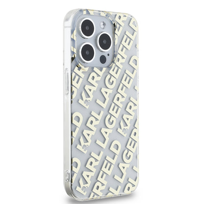 Калъф за Apple iPhone 15 Pro, Karl Lagerfeld, IML Electroplated Repeated Logo, Златист