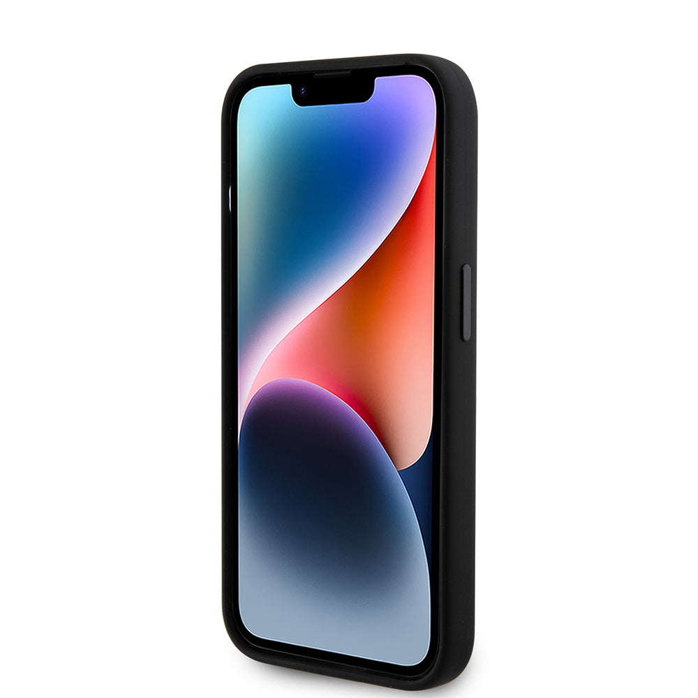 Калъф за Apple iPhone 15 Pro, Karl Lagerfeld, Silicone Choupette Metal, Черен