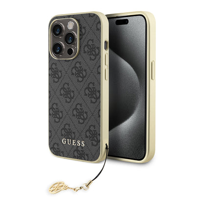 Калъф за Apple iPhone 15 Pro Max, Guess, 4G Charm, Сив