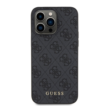Калъф за Apple iPhone 15 Pro Max, Guess, 4G Metal Gold Logo, Сив