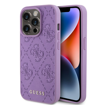 Калъф за Apple iPhone 15 Pro Max, Guess, 4G Stamped, Светло лилав