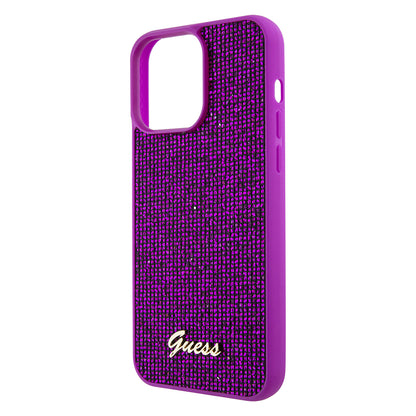 Калъф за Apple iPhone 15 Pro Max, Guess, Disco Metal Script, Фуксия